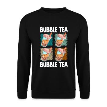 Boba Boba Tea Delicious Asian - Unisex Sweatshirt - black - Front - Alina (178cm) & Michal (187cm)