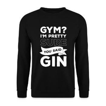 Gin Genuss Trinker Schnaps - Unisex Pullover - Schwarz - Vorne - Alina (178cm) & Michal (187cm)