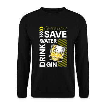 Gin Getränke Drink Longdrink - Unisex Pullover - Schwarz - Vorne - Alina (178cm) & Michal (187cm)