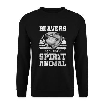 Beaver Dam Animal Welfare River - Unisex Sweatshirt - black - Front - Alina (178cm) & Michal (187cm)