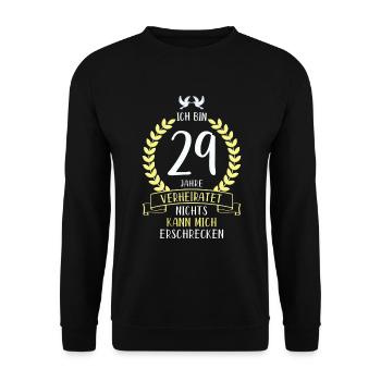 29 Jahre Verheiratet Samthochzeit Geschenk - Unisex Pullover - Schwarz - Vorne - Alina (178cm) & Michal (187cm)