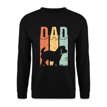 Cavachon Chien Papa Papa Master Vintage - Sweat-shirt Unisexe - noir - Devant - Alina (178cm) & Michal (187cm)
