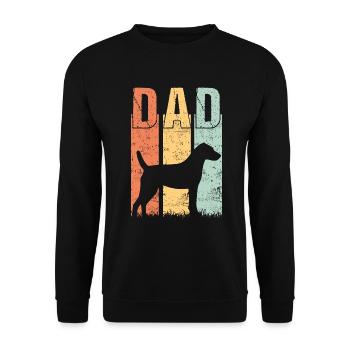 Patterdale Terrier Papa Dad Master Vintage - Unisex Sweatshirt - black - Front - Alina (178cm) & Michal (187cm)