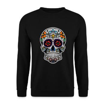 Sugar Skull - Unisex Sweatshirt - black - Front - Alina (178cm) & Michal (187cm)