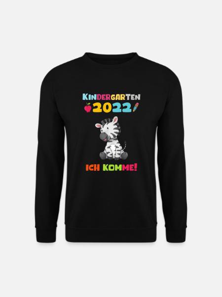 Kindergarten 2022 Ich Komme Zebra Kita Geschenk - Unisex Pullover - Schwarz