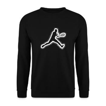Tennisspieler Jungen Kinder Tennis Herren - Unisex Pullover - Schwarz - Vorne - Alina (178cm) & Michal (187cm)