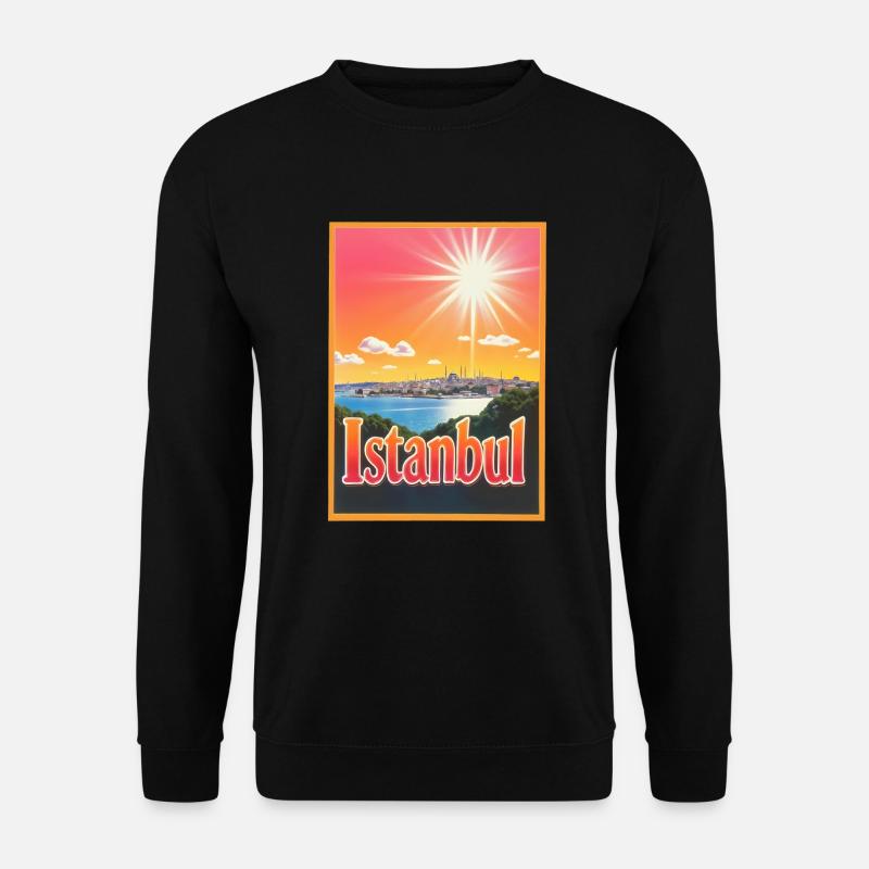 Retroglow Istanbul – Türkei Stadtbild Design - Unisex Pullover - Schwarz