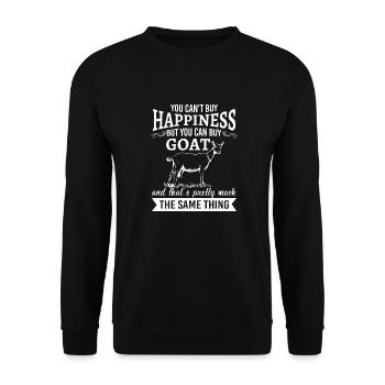You can't buy happiness but you can buy goat - Unisex Pullover - Schwarz - Vorne - Alina (178cm) & Michal (187cm)