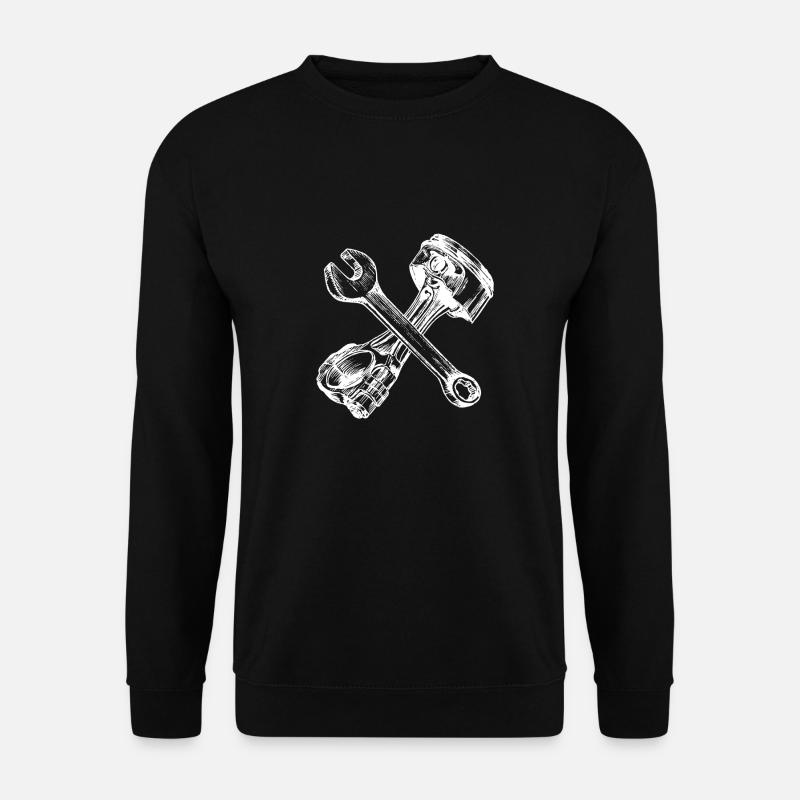 maulschluessel kolben gekreuzt - Unisex Pullover - Schwarz