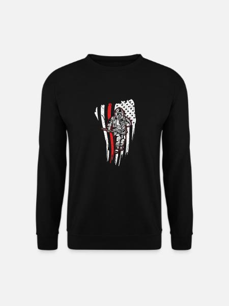 Firefighter USA - fireman hazardous flag design - Unisex Pullover - Schwarz