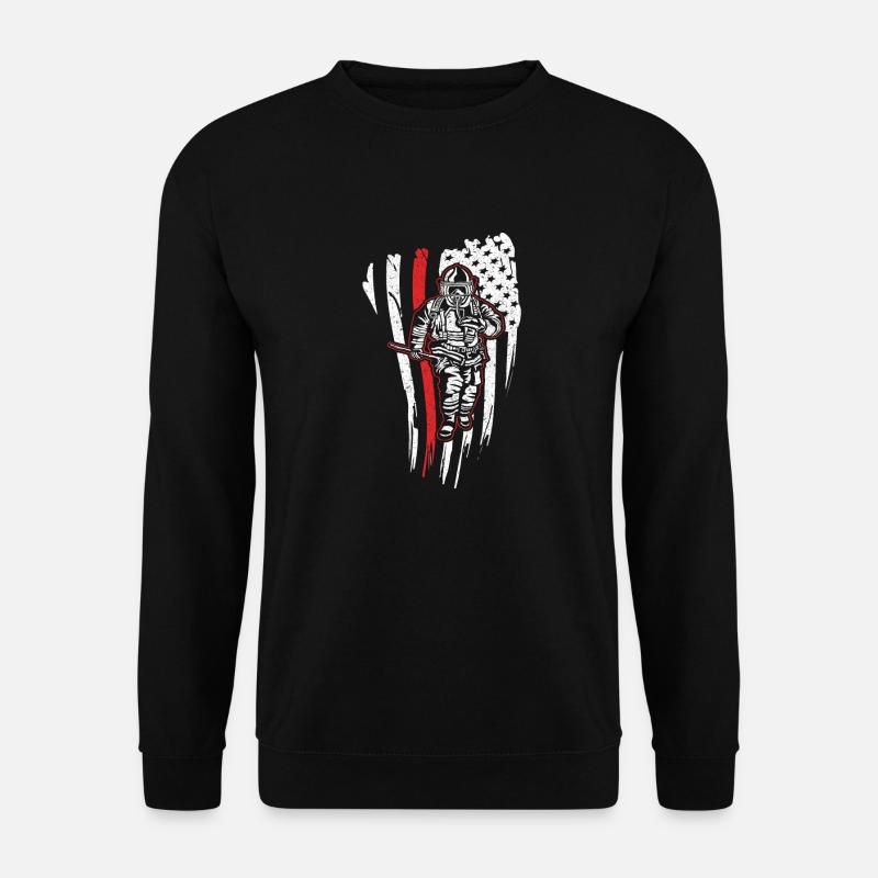 Firefighter USA - fireman hazardous flag design - Unisex Pullover - Schwarz
