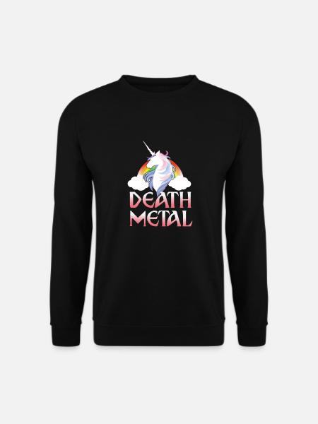 Death Metal - magical rainbow unicorn - Unisex Pullover - Schwarz
