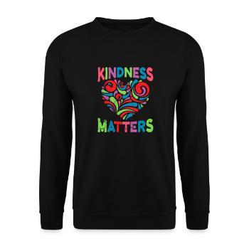 Kindness Matters - love heart kids - Unisex Sweatshirt - black - Front - Alina (178cm) & Michal (187cm)