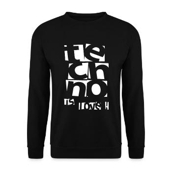 Techno - Techno music - Techno is love - Unisex Pullover - Schwarz - Vorne - Alina (178cm) & Michal (187cm)