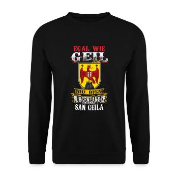 No matter how cool – Burgenlanders are awesome! - Unisex Sweatshirt - black - Front - Alina (178cm) & Michal (187cm)