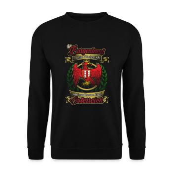 Burgenland – Ein Königreich umgeben von Österreich - Unisex Pullover - Schwarz - Vorne - Alina (178cm) & Michal (187cm)