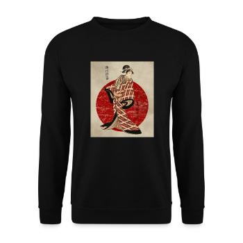 Japanese geisha - Unisex Sweatshirt - black - Front - Alina (178cm) & Michal (187cm)