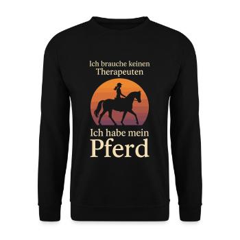 Je n’ai pas besoin d’un thérapeute, j’ai mon - Sweat-shirt Unisexe - noir - Devant - Alina (178cm) & Michal (187cm)