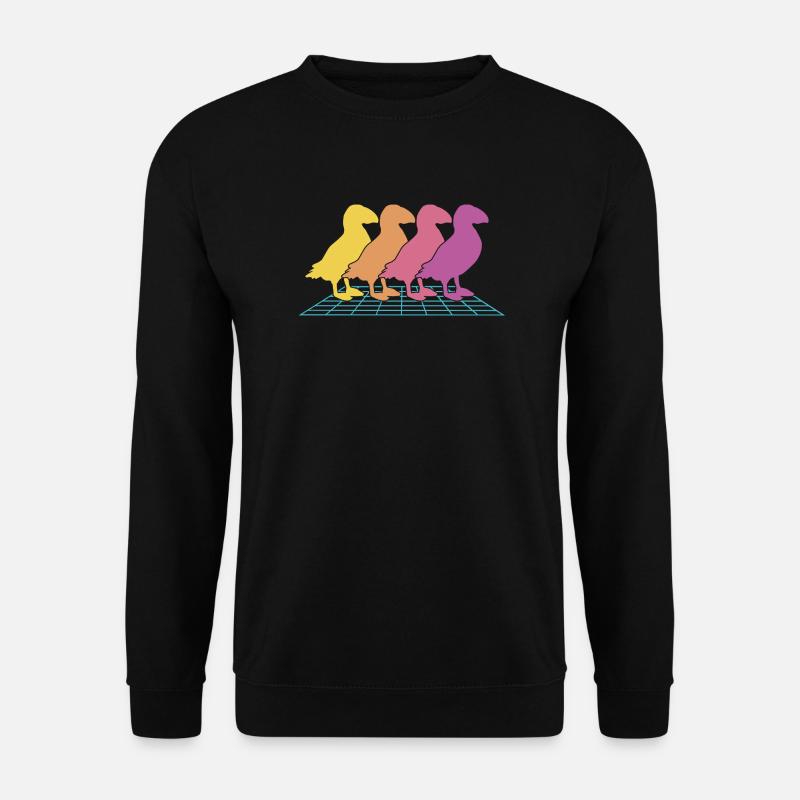 Papageitaucher Puffin Papageientaucher Retrowave - Unisex Sweatshirt - black