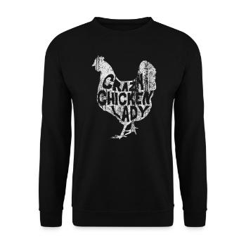 Ferme agricole Crazy Chicken Lady Farmer - Sweat-shirt Unisexe - noir - Devant - Alina (178cm) & Michal (187cm)