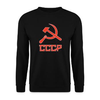 usssr Soviet hammer and sickle, hammer and sickle - Unisex Sweatshirt - black - Front - Alina (178cm) & Michal (187cm)