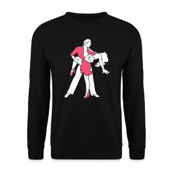 Dancing Silhouette Couple Dancers Romantic Dance - Unisex Sweatshirt - black - Front - Alina (178cm) & Michal (187cm)