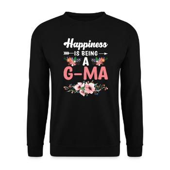 Happiness Is Being A G-Ma Floral Mothers Day Best - Unisex Sweatshirt - black - Front - Alina (178cm) & Michal (187cm)