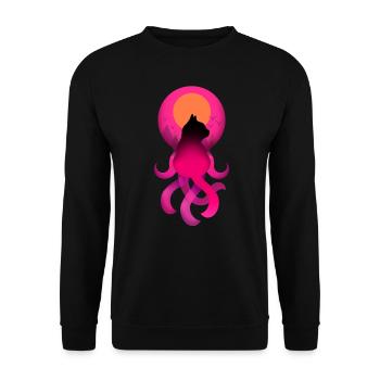 octopus cat - Unisex Sweatshirt - black - Front - Alina (178cm) & Michal (187cm)