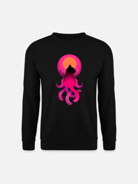 octopus cat - Unisex Sweatshirt - black
