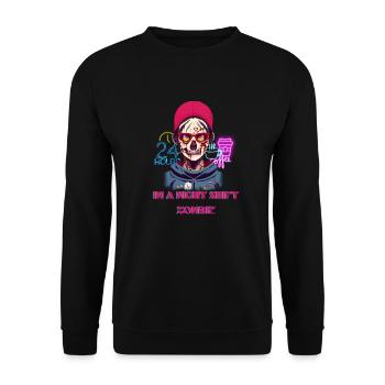 I'm a night shift zombie - Unisex Sweatshirt - black - Front - Alina (178cm) & Michal (187cm)