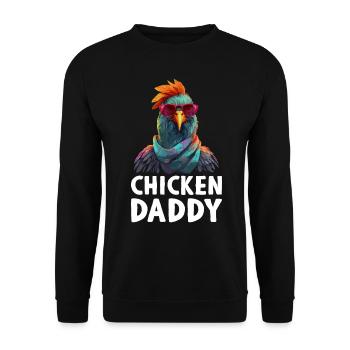 Chicken Daddy Chicken Farmer Farmer Rooster Rooster - Unisex Sweatshirt - black - Front - Alina (178cm) & Michal (187cm)