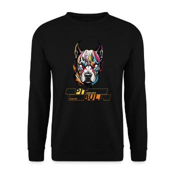 Widerstandsfähiger Kämpfer - Pitbull Terrier Pride - Unisex Pullover - Schwarz - Vorne - Alina (178cm) & Michal (187cm)