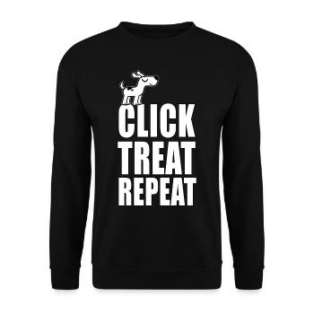 Click Treat Repeat Dog Trainer Dog Training - Unisex Sweatshirt - black - Front - Alina (178cm) & Michal (187cm)