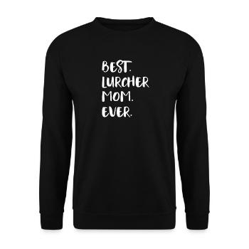Lurcher - Unisex Pullover - Schwarz - Vorne - Alina (178cm) & Michal (187cm)