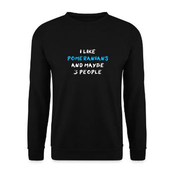 Pomeranian Zwergspitz - Unisex Pullover - Schwarz - Vorne - Alina (178cm) & Michal (187cm)