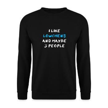 Löwchen Lowchen - Unisex Pullover - Schwarz - Vorne - Alina (178cm) & Michal (187cm)