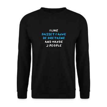 Basset Fauve de Bretagne - Unisex Sweatshirt - black - Front - Alina (178cm) & Michal (187cm)