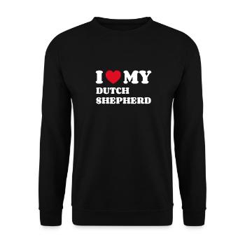 Dutch Shepherd Hollandse Herdershond - Unisex Pullover - Schwarz - Vorne - Alina (178cm) & Michal (187cm)