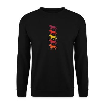 Chevaux vintage - Sweat-shirt Unisexe - noir - Devant - Alina (178cm) & Michal (187cm)