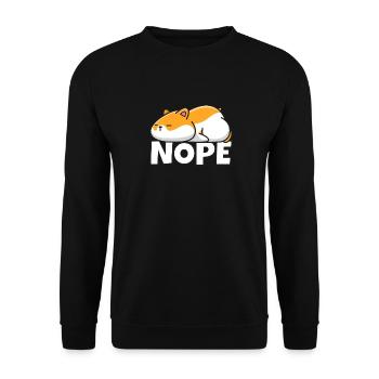 Lazy Hamster Nope Not Today - Unisex Sweatshirt - black - Front - Alina (178cm) & Michal (187cm)