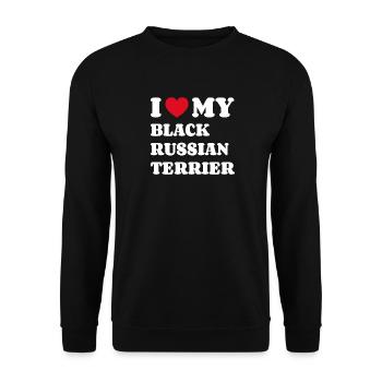 I Love My Black Russian Terrier Dog Owner - Unisex Sweatshirt - black - Front - Alina (178cm) & Michal (187cm)
