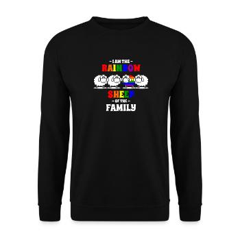 LGBTQ Arc-en-ciel Mouton Gay Lesbienne Arc-en-ciel - Sweat-shirt Unisexe - noir - Devant - Alina (178cm) & Michal (187cm)