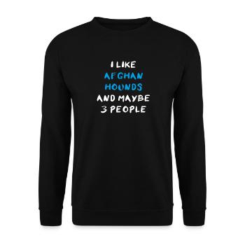Afghan Hound Afghanischer Windhund - Unisex Sweatshirt - black - Front - Alina (178cm) & Michal (187cm)