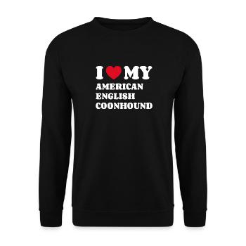 J’aime mon propriétaire de chien American English Coonhound - Sweat-shirt Unisexe - noir - Devant - Alina (178cm) & Michal (187cm)