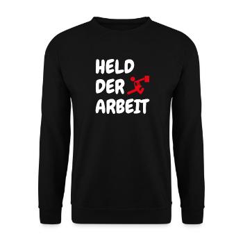 Hero of Work Working Workhorse Colleague - Unisex Sweatshirt - black - Front - Alina (178cm) & Michal (187cm)