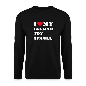I Love My English Toy Spaniel Hundebesitzer - Unisex Pullover - Schwarz - Vorne - Alina (178cm) & Michal (187cm)