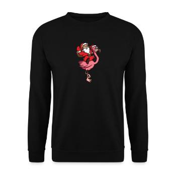 Flamingo Weihnachtsmann Bande dessinée Père Noël Noël - Sweat-shirt Unisexe - noir - Devant - Alina (178cm) & Michal (187cm)