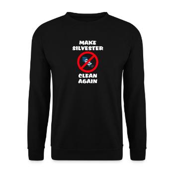 Anti Feuerwerk Gegen Böller - Unisex Pullover - Schwarz - Vorne - Alina (178cm) & Michal (187cm)