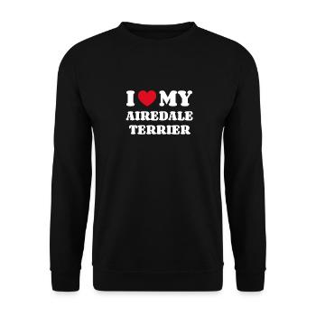 J’adore mon Airedale Terrier - Sweat-shirt Unisexe - noir - Devant - Alina (178cm) & Michal (187cm)