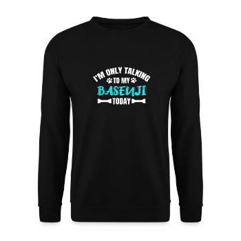 Basenji - Unisex Pullover - Schwarz - Vorne - Alina (178cm) & Michal (187cm)